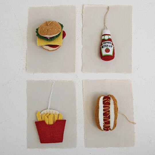 Hello Honey® Handmade Wool Felt Cheeseburger Ornament
